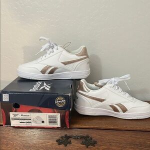 Reebok HEELYS White and Gold Sneakers